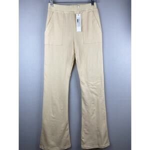 NWT Jonathan Simkhai Sz S Standard Flare Pockets Cotton Hemp Parchment Pants